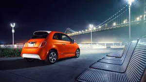 Orange Fiat Abarth 500e Wallpaper