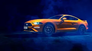 Orange Ford Mustang Wallpaper