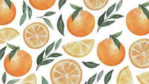 Orange Fruit Painting Wallpaper