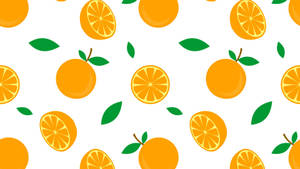 Orange Fruit Pattern Wallpaper