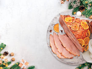 Orange Glazed Baked Ham Wallpaper