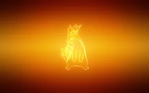Orange Glowing Neon Quilava From Pokemon Wallpaper