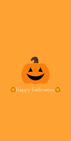 Orange Halloween Smiling Jack-o'-lantern Wallpaper