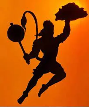 Orange Hanuman Black Wallpaper