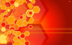 Orange Hexagons Abstract Wallpaper