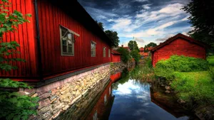 Orange Houses Best Hd Wallpaper