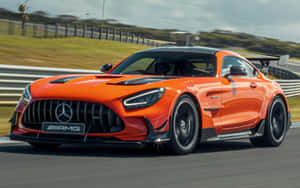 Orange Mercedes Gts Front View Wallpaper