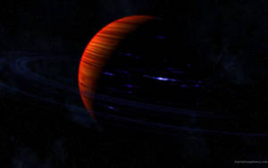 Orange Planet Saturn Wallpaper