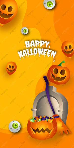 Orange Poster Halloween Phone Wallpaper