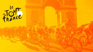 Orange Poster Of Tour De France Wallpaper