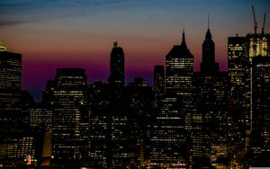 Orange Purple Sunset New York Computer Wallpaper