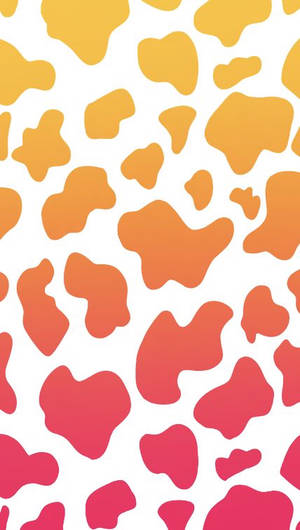 Orange Red Gradient Cow Print Wallpaper