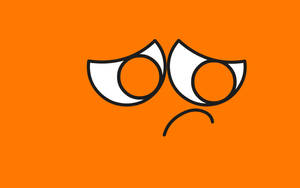 Orange Sad Emoji Face Wallpaper