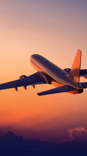 Orange Sky Airplane Iphone Wallpaper
