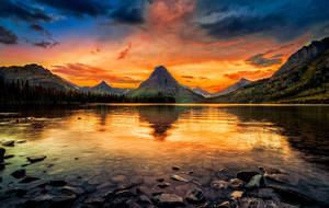 Orange Sunset Montana Wallpaper