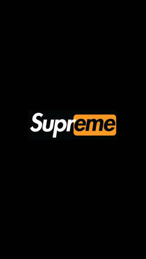 Orange Supreme Logo Black Wallpaper