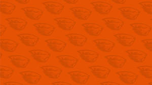 Oregon State University Orange Beaver Pattern Wallpaper