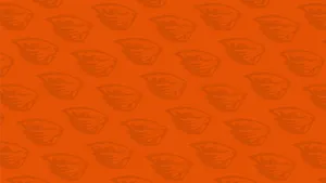 Oregon State University Orange Beaver Pattern Wallpaper