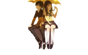 Oreki Houtarou Yellow Umbrella Wallpaper