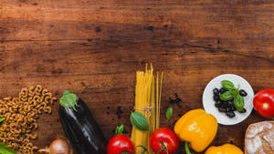 Organic Vegetables In Cooking Wallpaper