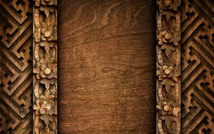 Ornate Wood Texture Wallpaper