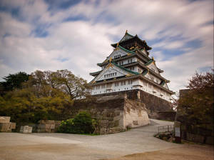 Osaka Castle Stone Wall Entrance Wallpaper