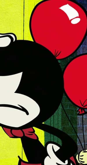 Oswald The Lucky Rabbit With Red Balloons Wallpaper