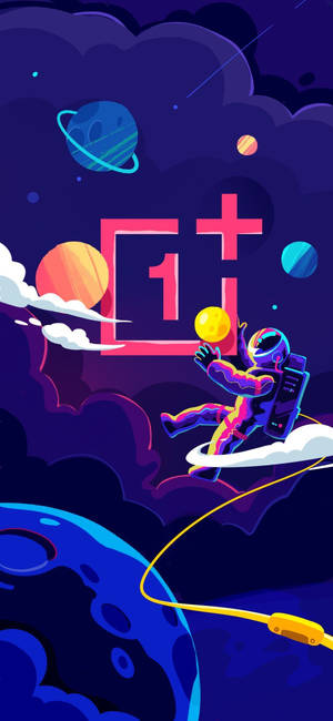 Outer Space With Oneplus 9r Logo Wallpaper