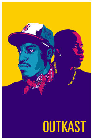 Outkast André 3000 Big Boi Illustration Vector Art Wallpaper