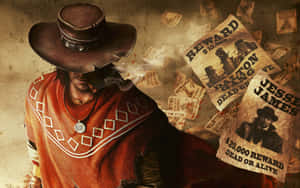 Outlaw Jesse James Wanted Posters Painting Wallpaper