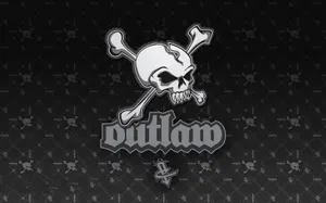 Outlaw Skull Logo Grey Wallpaper
