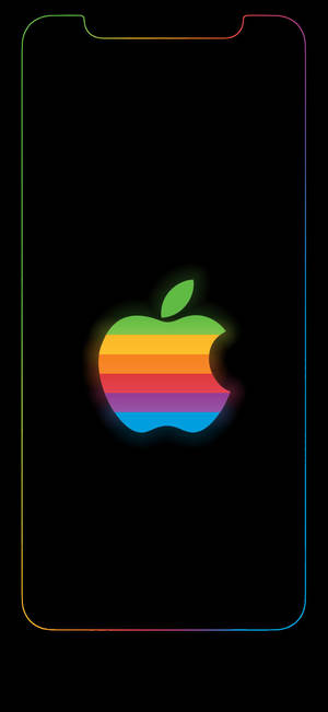 Outline Apple Logo Rainbow Wallpaper