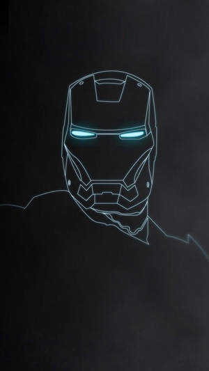 Outline Art Iron Man Iphone Wallpaper