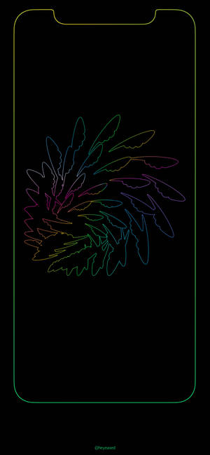 Outline Iphone Screen Gradient Rainbow Wallpaper