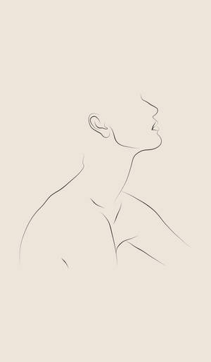 Outline Naked Art Portrait Wallpaper