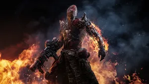 Outriders Pyromancer Fire Background Wallpaper