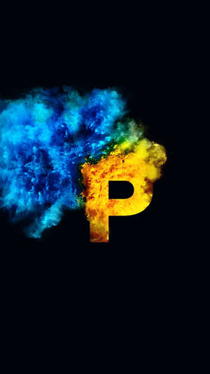 P Letter With Smoke Splash Wallpaper