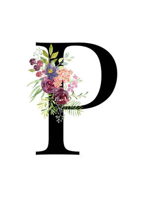 P Letter With Watercolor Flowers Wallpaper