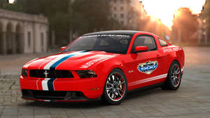 Pace Car Red Ford Mustang Hd Wallpaper