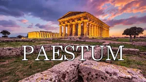 Paestum White Font Sunuset Wallpaper