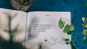 Page With Poem With Leaves Wallpaper