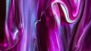 Paint Drip Glossy Violet Tones Wallpaper