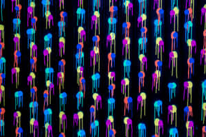 Paint Drip Jellyfish Pattern Wallpaper