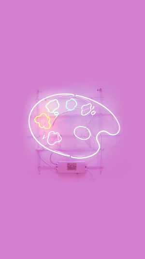 Paint Plate Neon Lights Girly Aesthetic Wallpaper