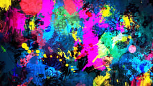 Paint Splatters In Colorful Abstract Art Wallpaper