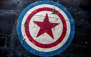 Painted Captain America Shield Wallpaper