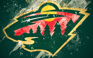 Painted Minnesota Wild Logo Wallpaper