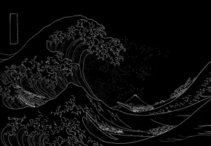 Painting Japanese Aesthetic Black Wallpaper