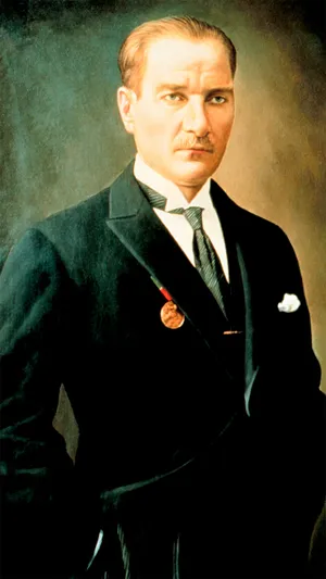 Painting Of A Serious Ataturk Wallpaper
