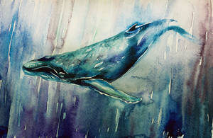 Painting Of A Whale Underwater Wallpaper